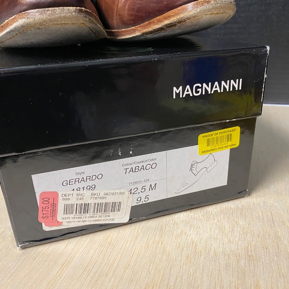 Magnanni Size 9.5 Gerardo Shoes Medallion Toe Derby Tobacco Brown Leather Oxford main image 15